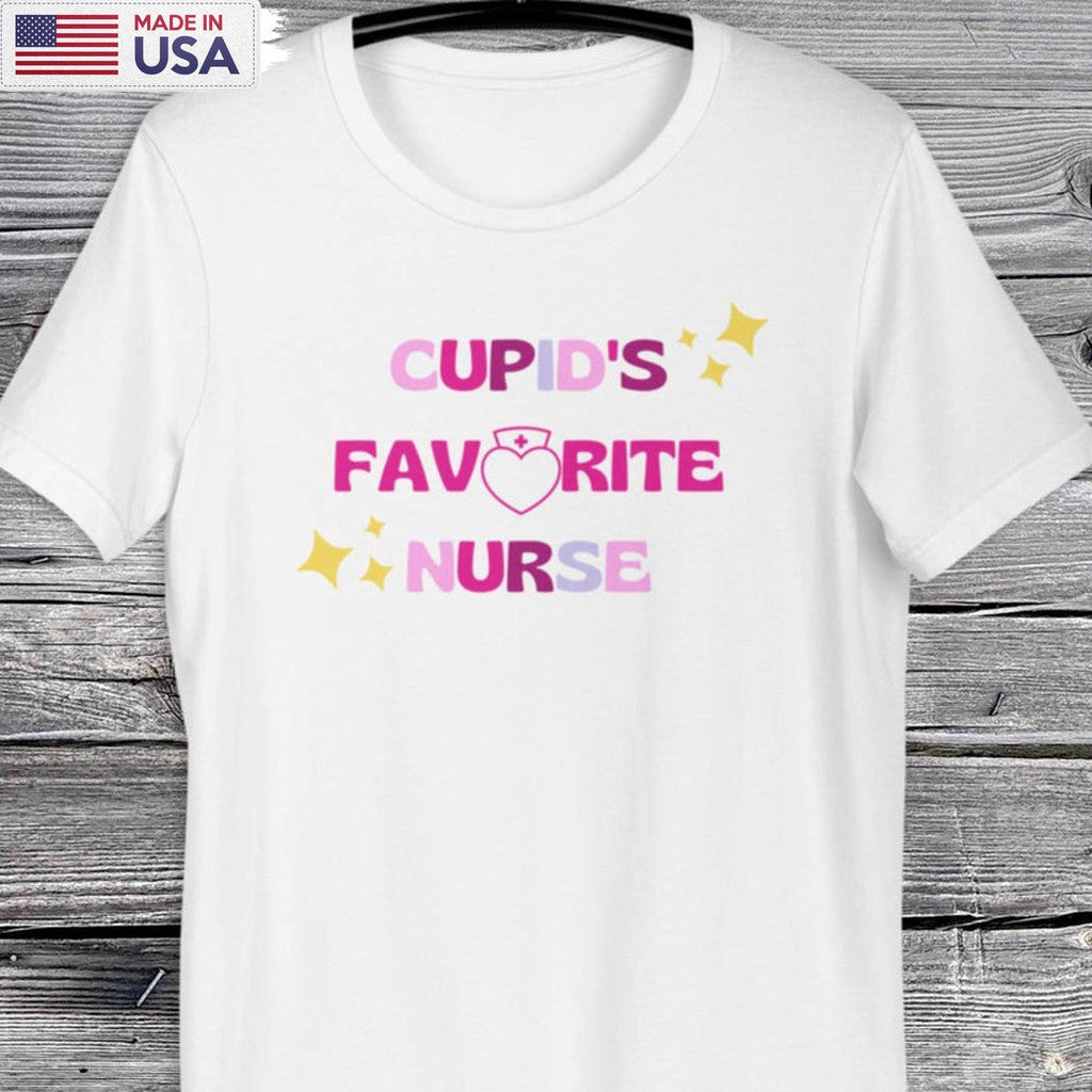 Cupid's Favorite Nurse Shirt, Trending Valentine Long Sleeve Unisex Hoodie
