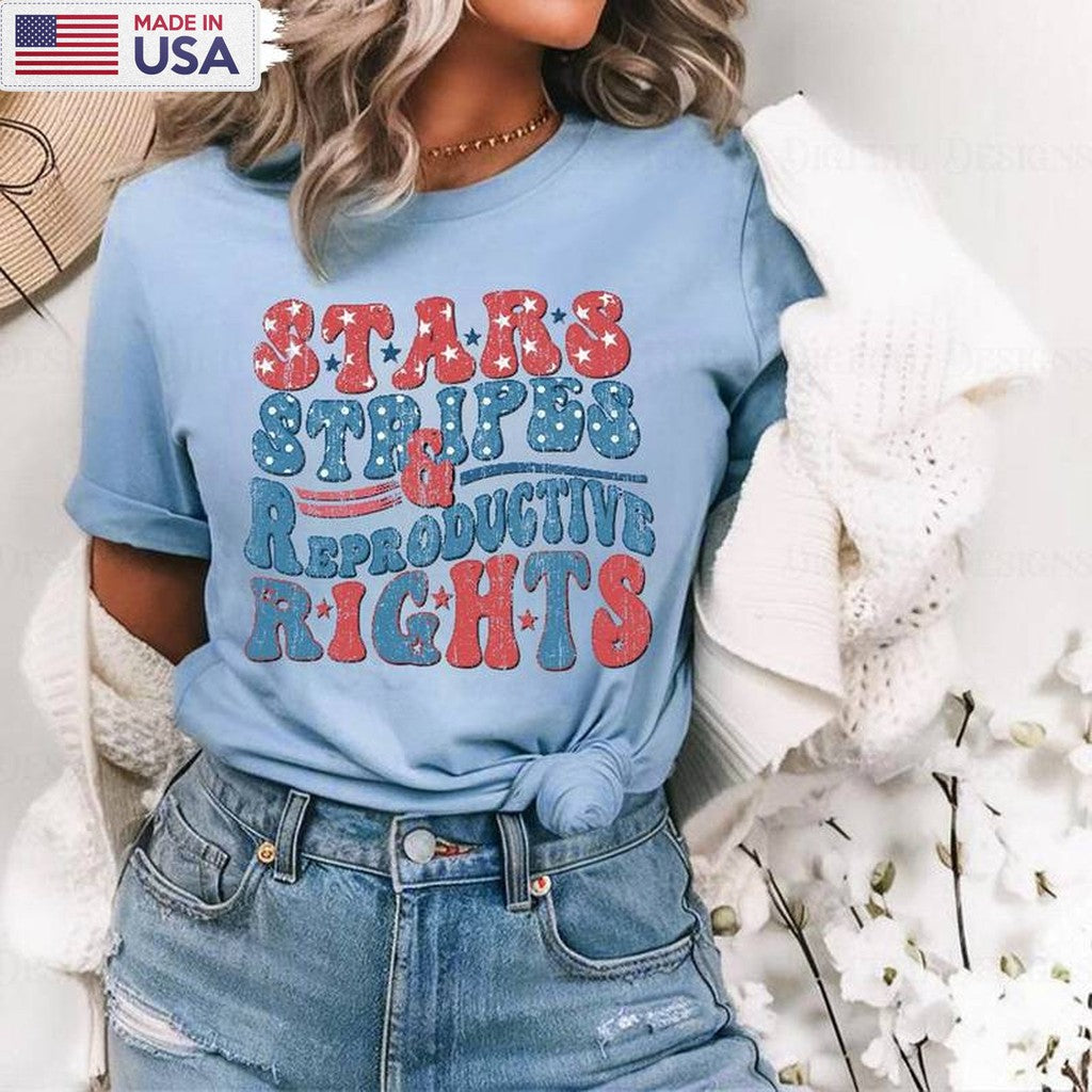 4th Of July Unisex Hoodie, Vintage Stars Stripes And Reproductive Rights Shirt Sweater