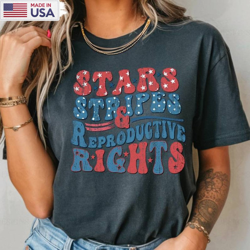 4th Of July Unisex Hoodie, Vintage Stars Stripes And Reproductive Rights Shirt Sweater