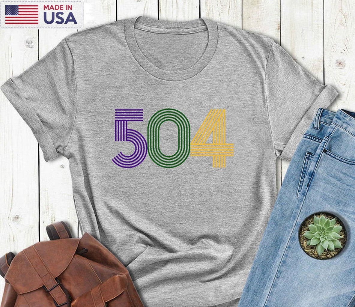 504 New Orleans Vintage Shirt, Mardi Gras Unisex Hoodie Long Sleeve