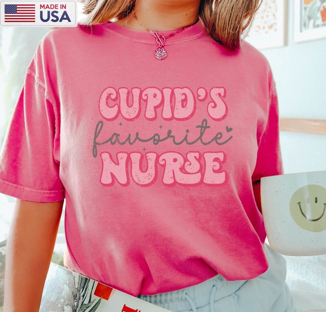 Cupid's Favorite Nurse Trendy Shirt, Nurse Valentine Crewneck Unisex Hoodie