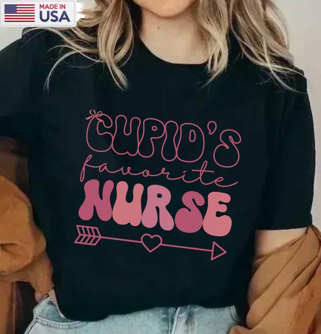 Cupid's Favorite Nurse Shirt, Valentine Tee Tops Unisex T-shirt