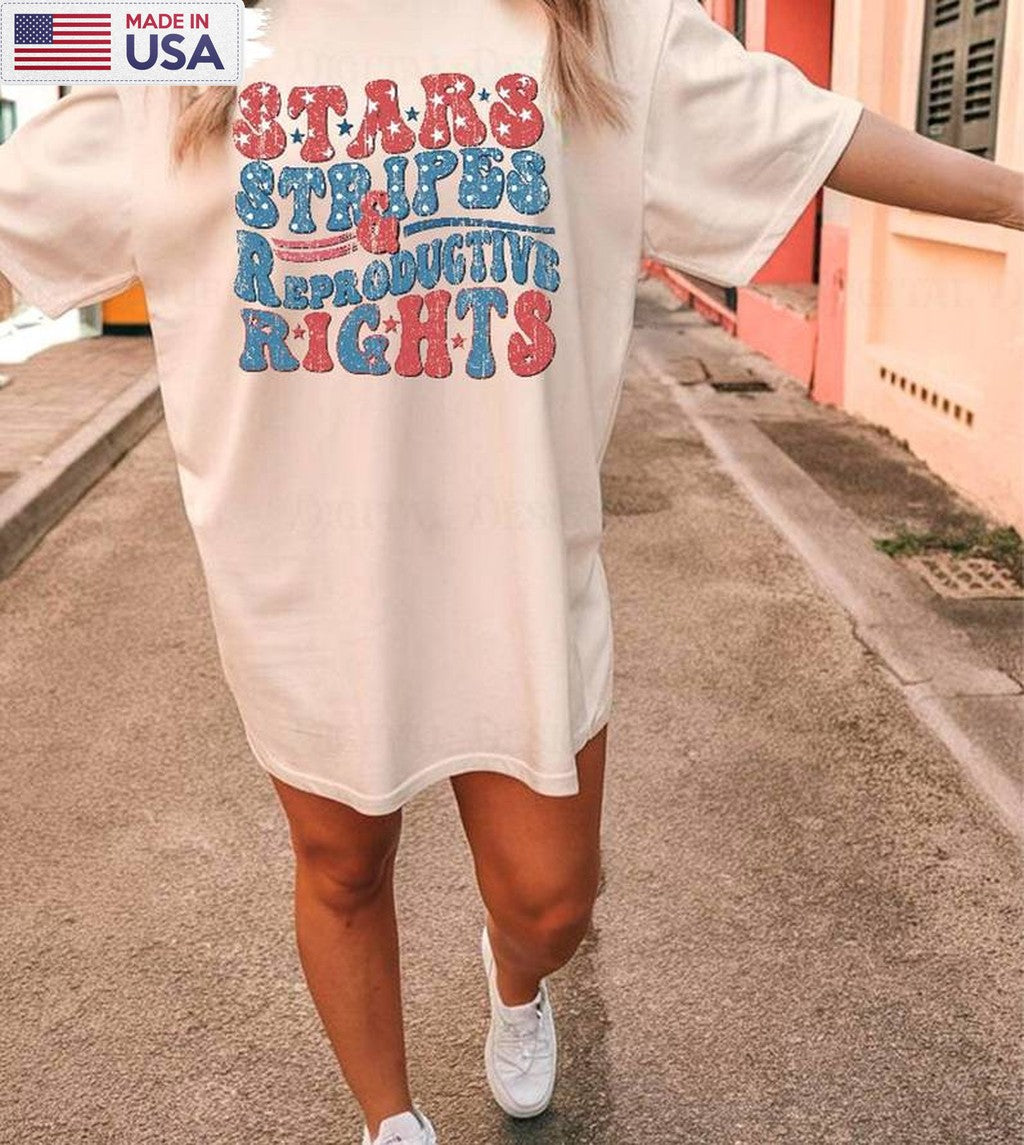 4th Of July Unisex Hoodie, Vintage Stars Stripes And Reproductive Rights Shirt Sweater