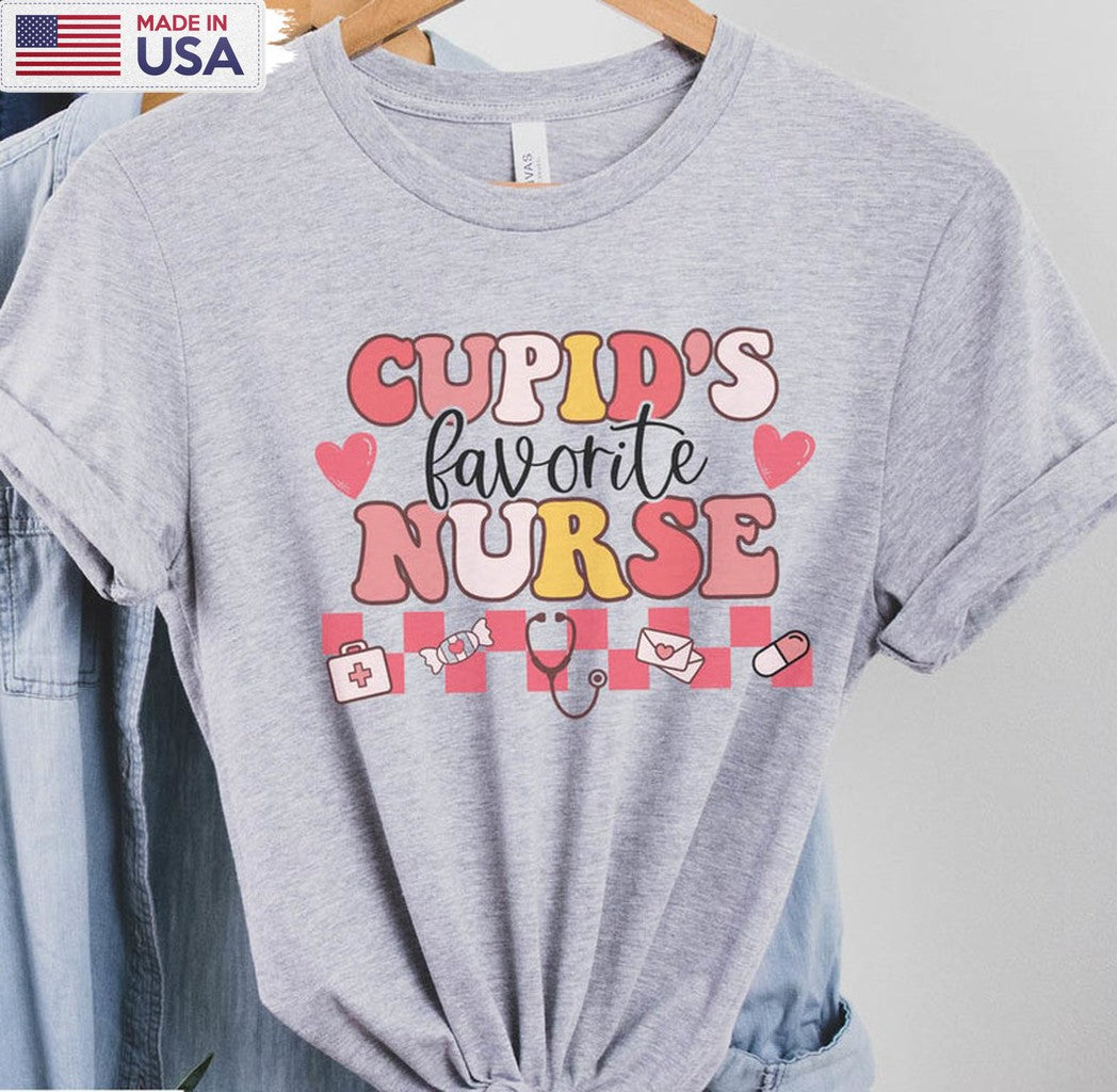 Cupid's Favorite Nurse Shirt, Vintage Valentine Tee