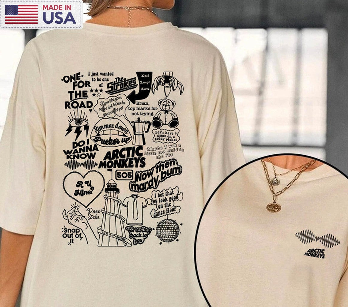 Arctic Monkey Sweatshirt , Arctic Monkeys Tour Unisex T-shirt Long Sleeve