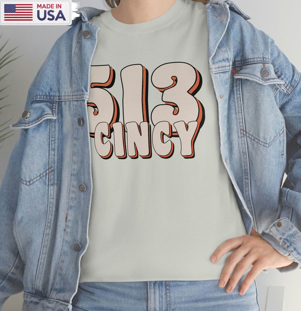 513 Cincy Vintage Shirt, Trending Football Short Sleeve Long Sleeve