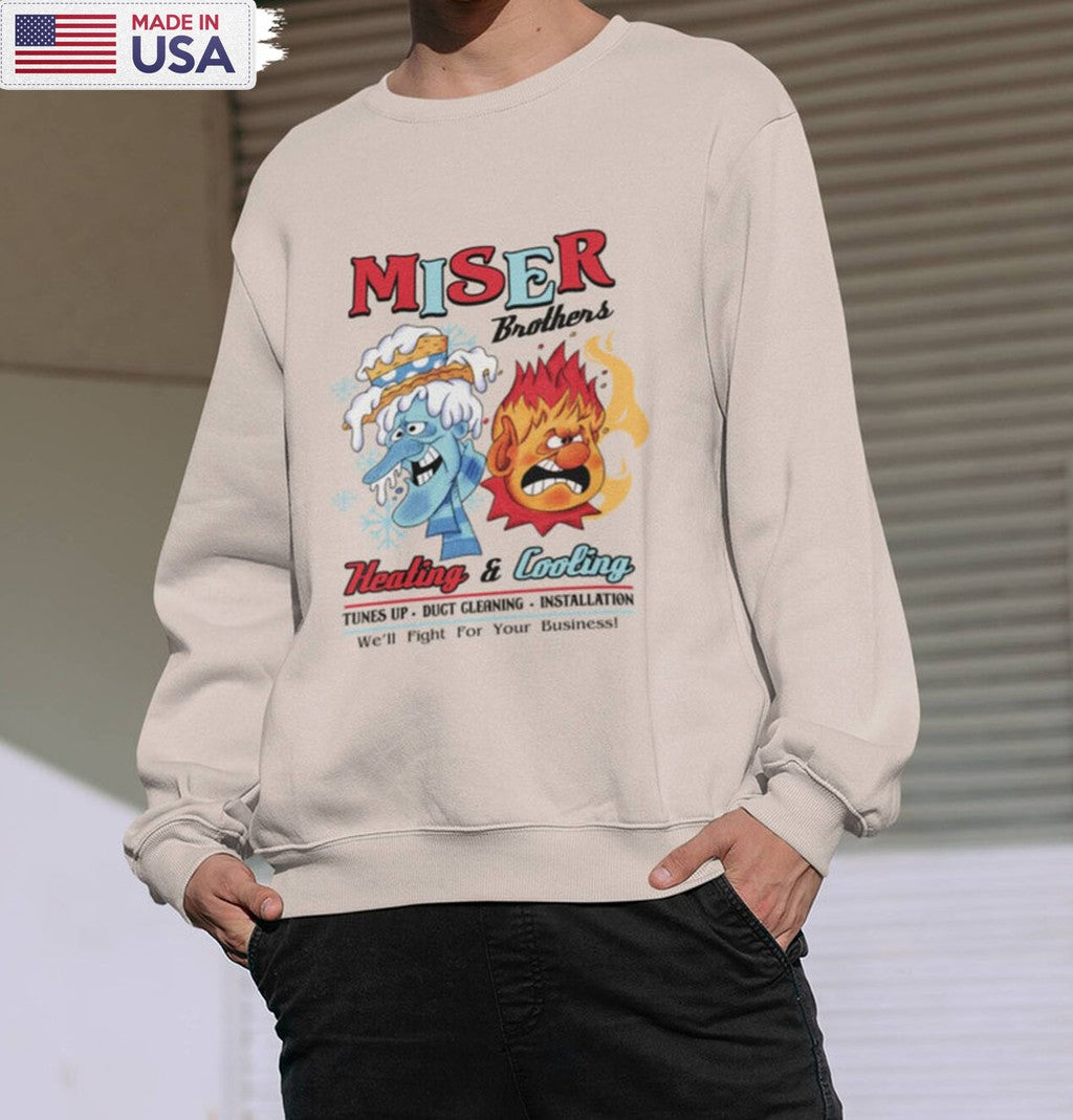 Miser Brothers Heating And Cooling Shirt, Christmas Vintage Sweater Unisex Hoodie