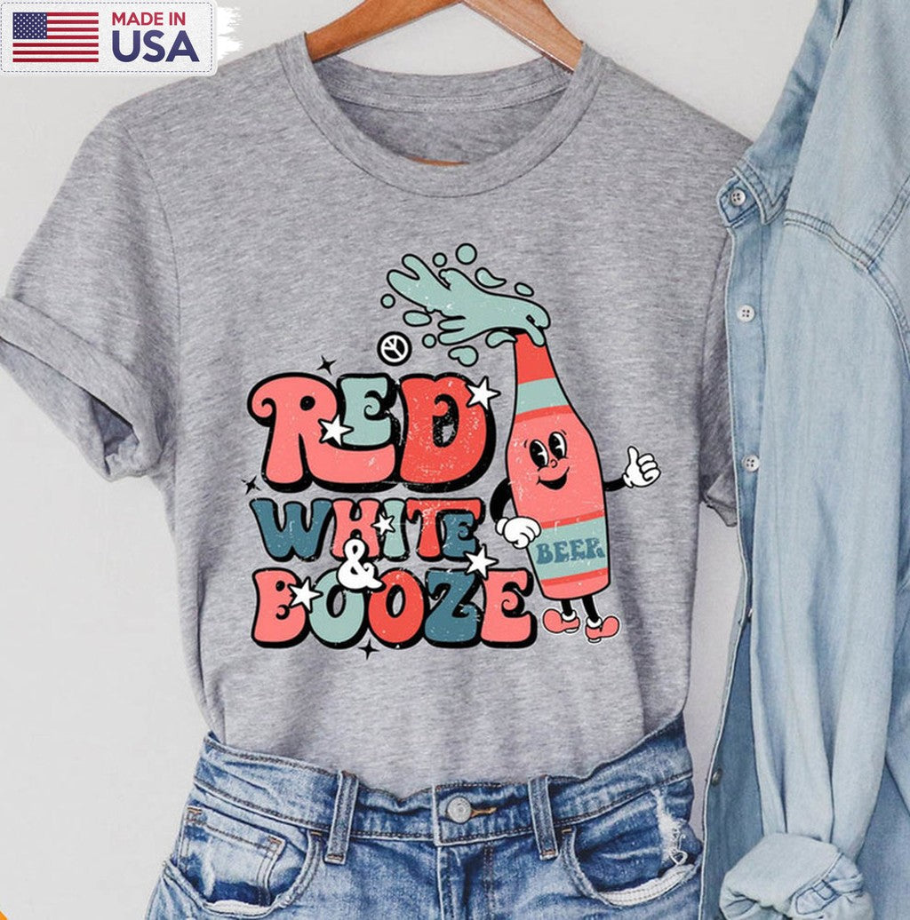4th Of July Usa Red White Booze Summer Shirt