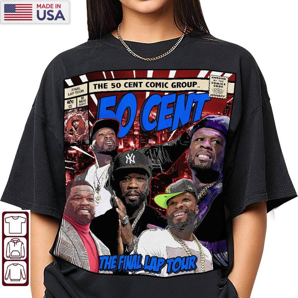 50 Cent Comic Shirt , The Final Lap Tee Tops Crewneck