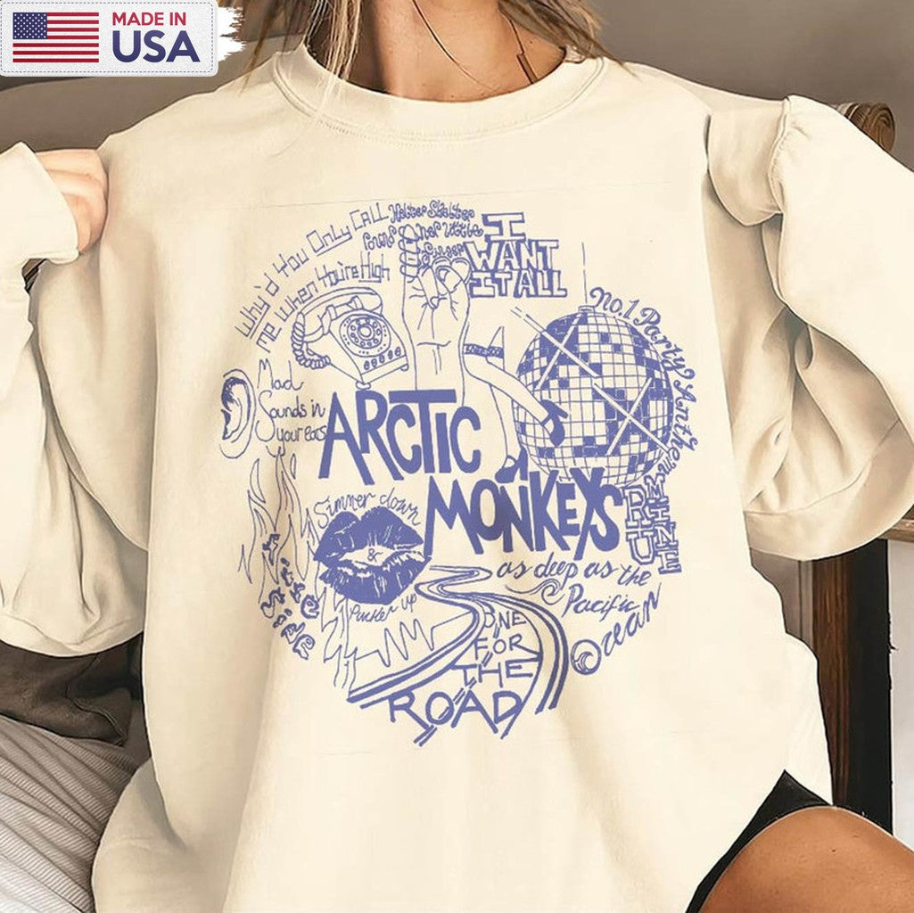 Arctic Monkeys Album Shirt, Monkeys Music Tour Crewneck Unisex Hoodie