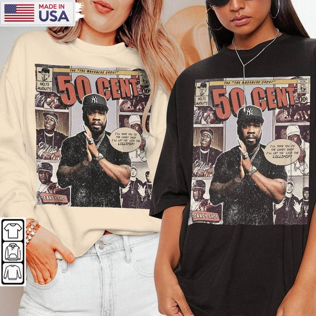 50 Cent Retro Shirt, The Massacre Album World Tour Crewneck Tee Tops