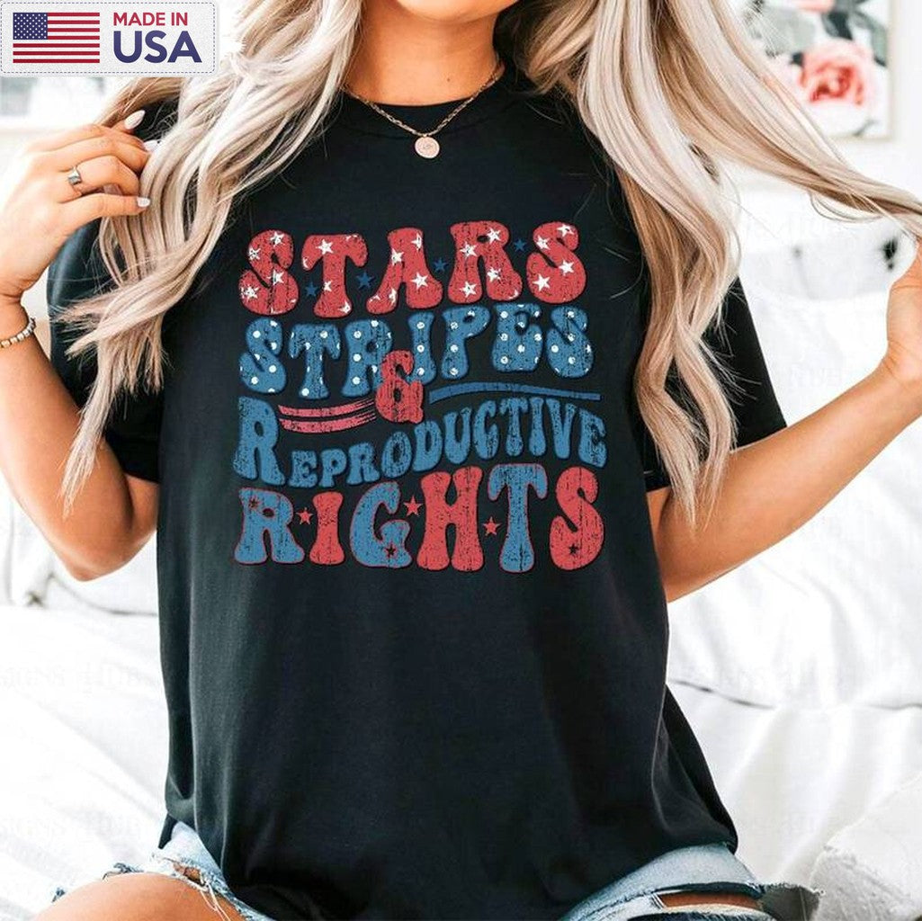 4th Of July Unisex Hoodie, Vintage Stars Stripes And Reproductive Rights Shirt Sweater