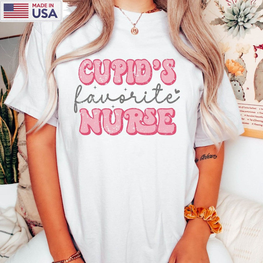 Cupid's Favorite Nurse Trendy Shirt, Nurse Valentine Crewneck Unisex Hoodie