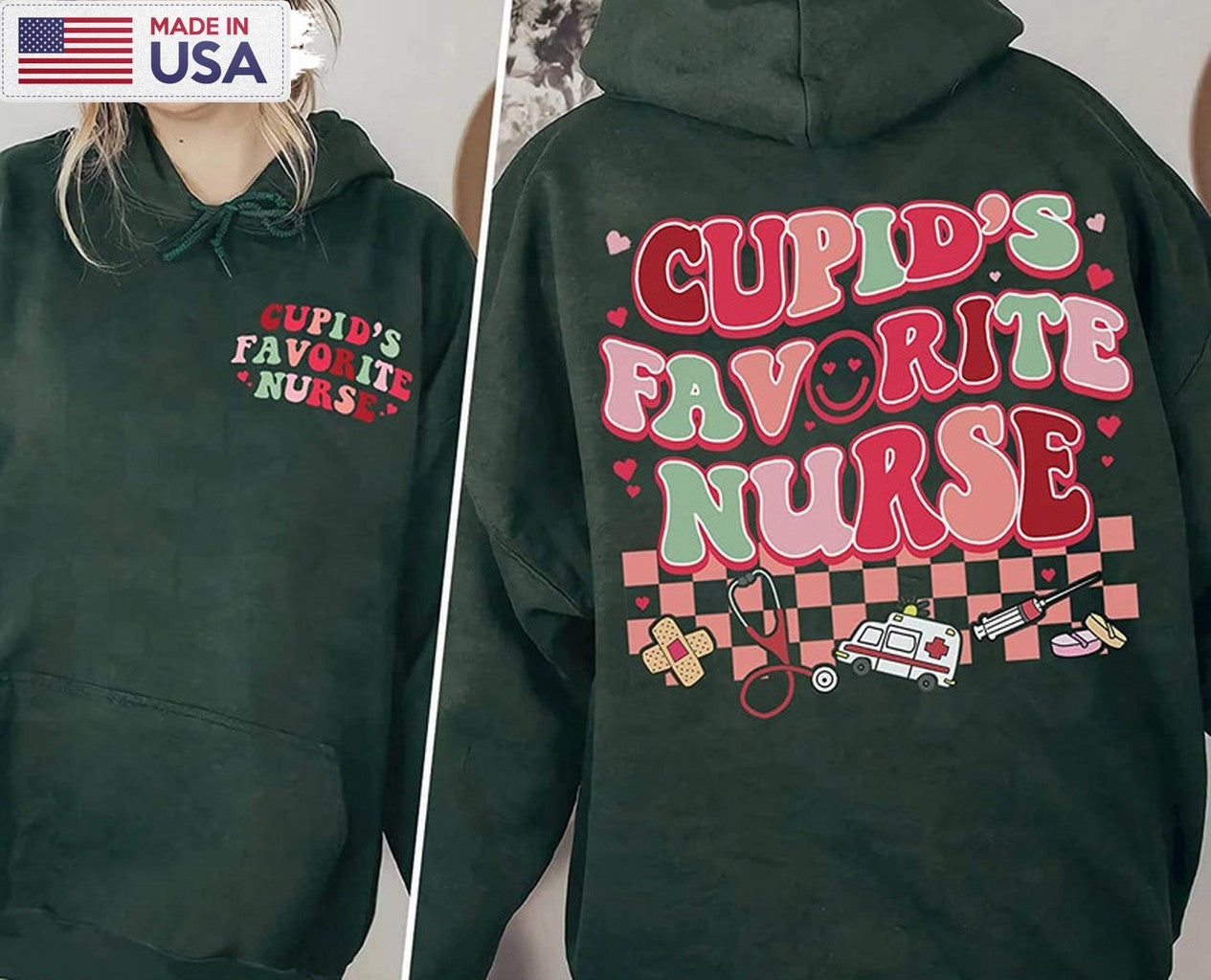 Cupid's Favorite Nurse Shirt, Valentine Day Funny Unisex T-shirt Sweater