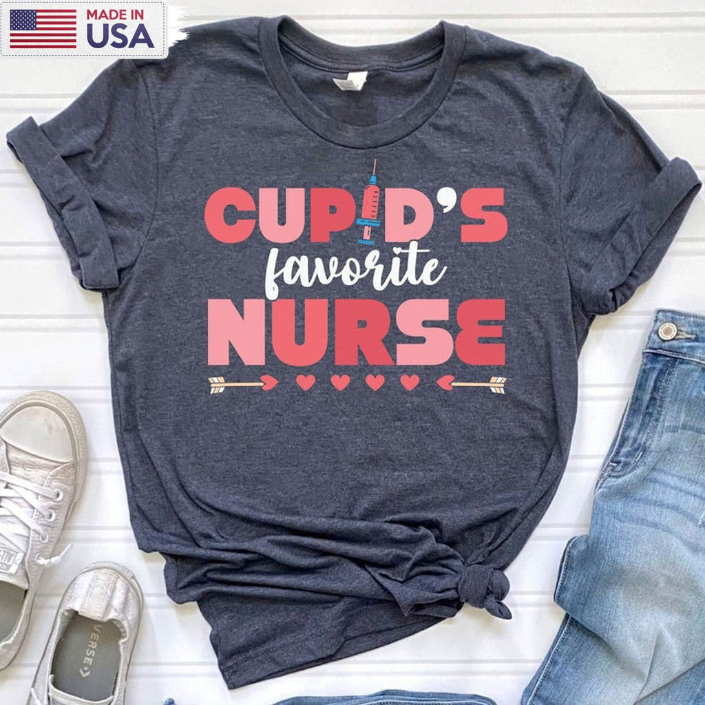 Cupid's Favorite Nurse Funny Shirt, Valentine Vintage Unisex Tee
