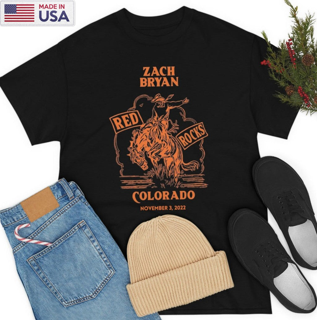 Zach Bryan Red Rocks Shirt, American Heartbreak Tour Sweatshirt Hoodie