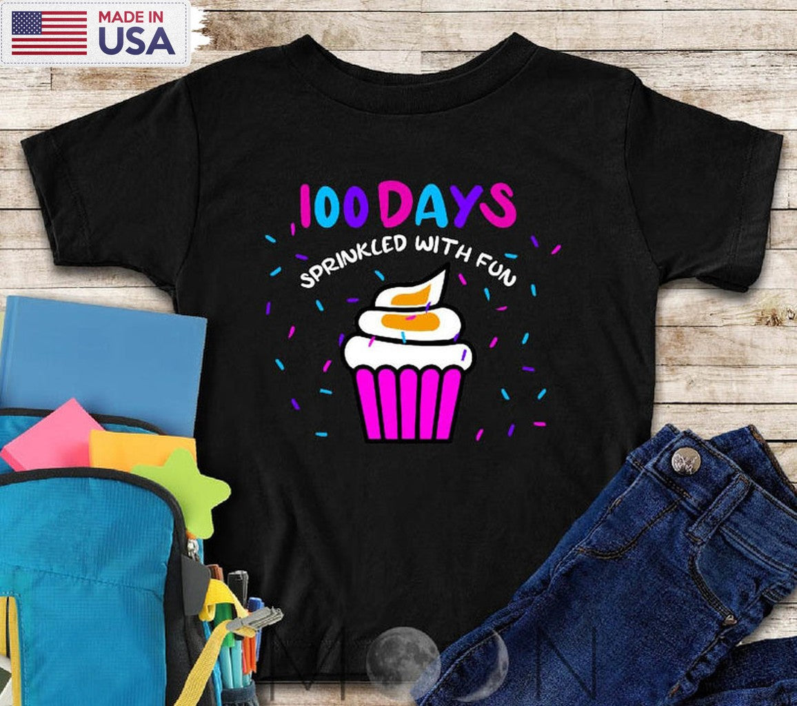 100 Days Sprinkled With Fun Trendy Shirt, Teacher Tee Tops Short Sleeve