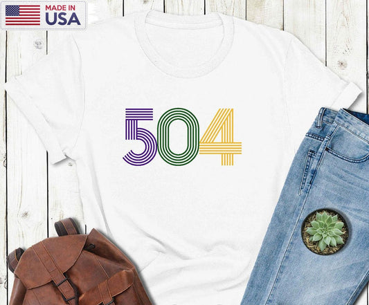 504 New Orleans Vintage Shirt, Mardi Gras Unisex Hoodie Long Sleeve