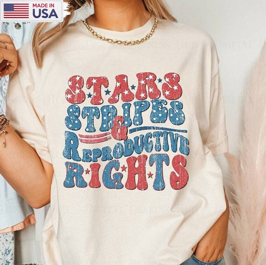 4th Of July Unisex Hoodie, Vintage Stars Stripes And Reproductive Rights Shirt Sweater