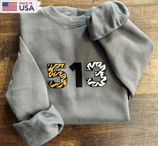 513 Cincinnati Sweatshirt, Trending Football Crewneck Short Sleeve