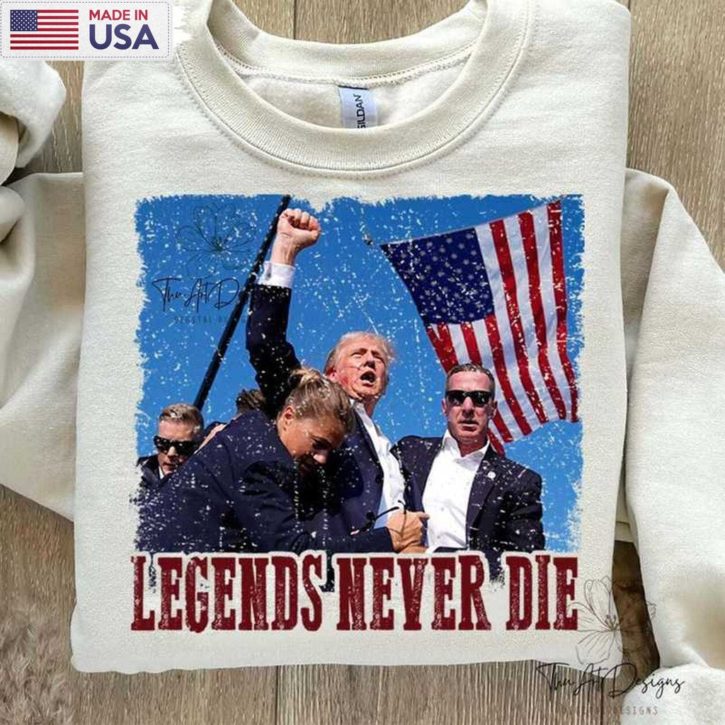 Vintage Legends Never Die Shirt, Must Have Trump Shot Unisex T Shirt Unisex Hoodie