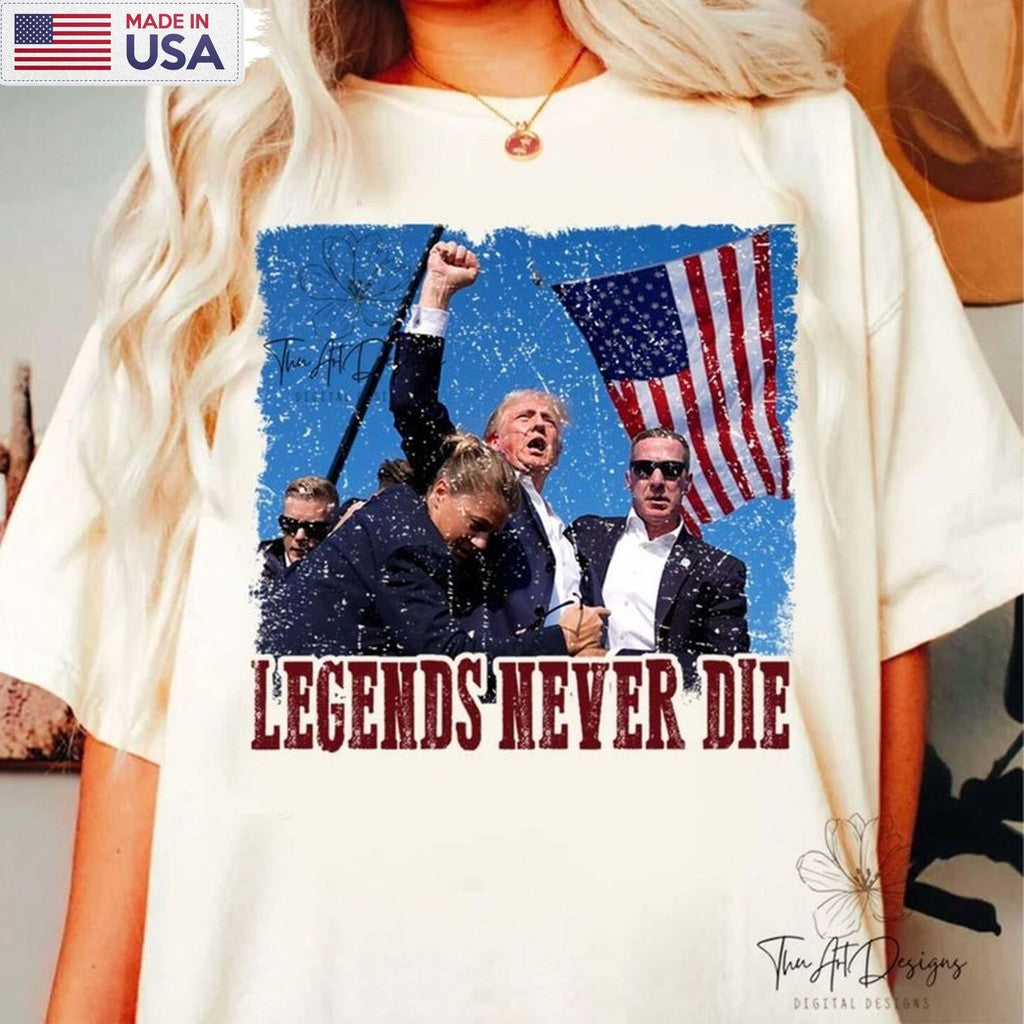 Vintage Legends Never Die Shirt, Must Have Trump Shot Unisex T Shirt Unisex Hoodie