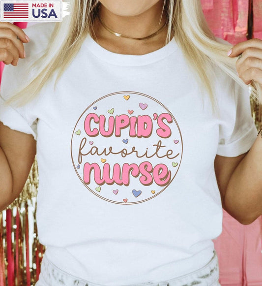 Cupid's Favorite Nurse Sweatshirt, Valentine Unisex T-shirt Long Sleeve